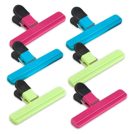 

Kafei Snack Clips for Bags | 6 Pcs ABS Food Bag Clips | Universal Kitchen Clips for Kitchen Refrigerator Office Home School Garage Shed and More Assorted Colors