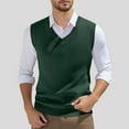 thumbnail image 2 of Men's Knitted Sweater Vest Sleeveless V Neck Lightweight Breathable Comfortable Casual Spring Summer Fashion Top Mens T-Shirts Summer Lightweight Tee Tops, 2 of 6