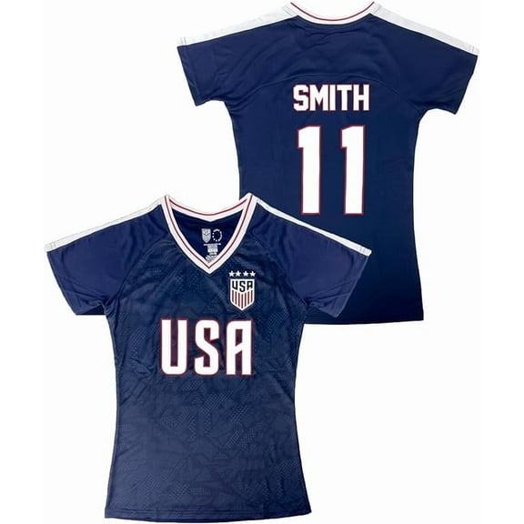Icon Sports Youth #11 Sophia Smith USA Jersey, 100% Polyester, Navy (YL)
