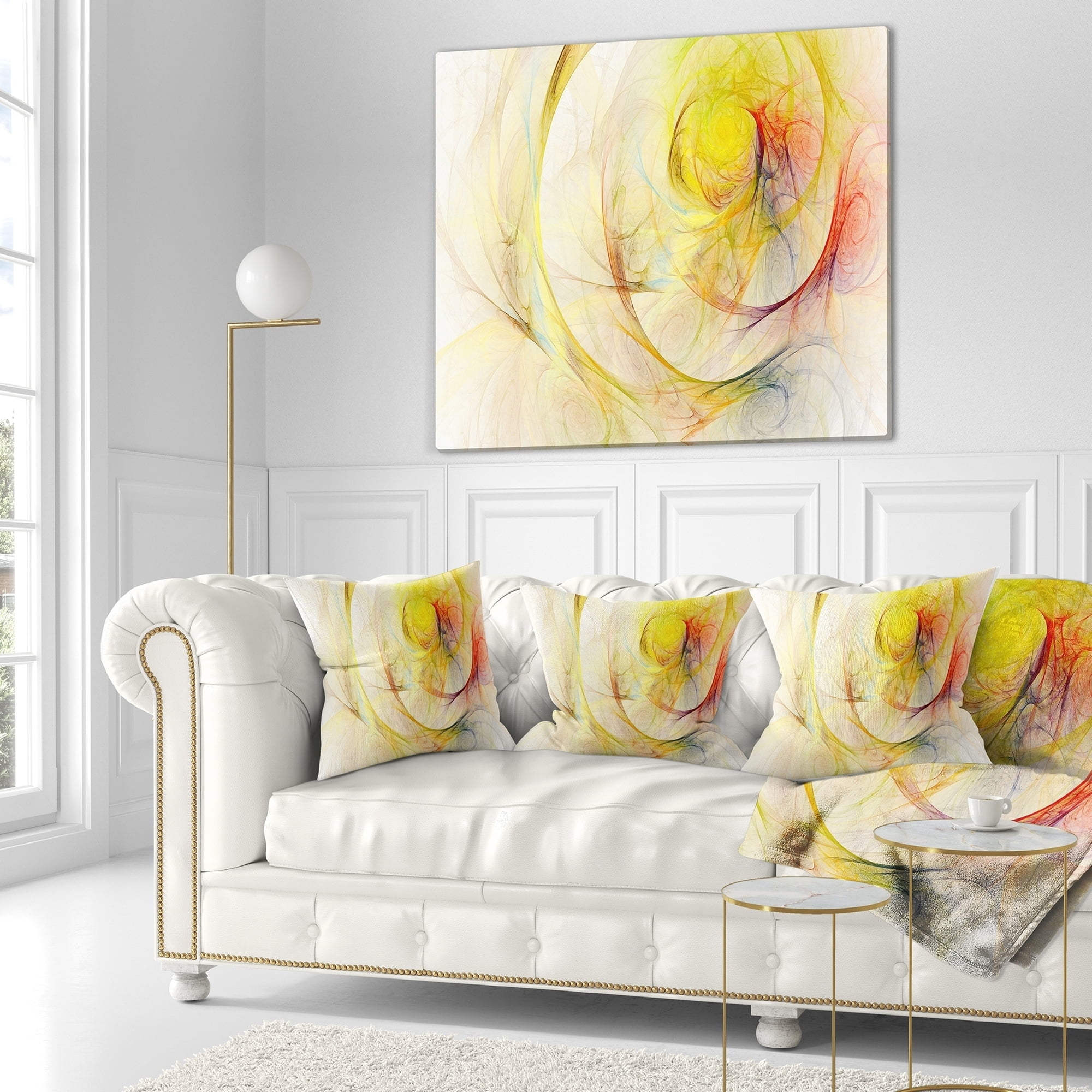 Design Art Designart Yellow Storm Sky Abstract Throw Pillow Walmart Com Walmart Com