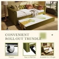 thumbnail image 4 of Noble House Upholstered Daybed with Trundle, Tufted Button Design with Curved Arms, No Box Spring Needed,Green, 4 of 9
