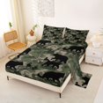 thumbnail image 2 of Castle Fairy Teens Green Camo Wildlife King Sheets 4pcs,Black Bear Duck Bedding,Olive Dark Green Black,1 Fitted Sheet, 1 Flat Sheet and 2 Pillowcases, 2 of 6