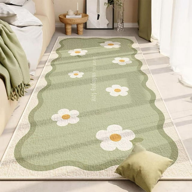 Feltree Geometric Area Rug 24x63 Inch for Living Room and Bedroom, Soft Washable Medium Pile with Non-Slip Rubber Backing