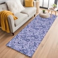 thumbnail image 3 of Runner Rug 2 x 6 Ft, Purple Navy Blue Washable Non-Slip Floor Mat for Kitchen Hallway/Entryway, Retro Botanical Abstract Art Long Kitchen Runner Area Rugs for Living Room, Low-Profile, 3 of 7