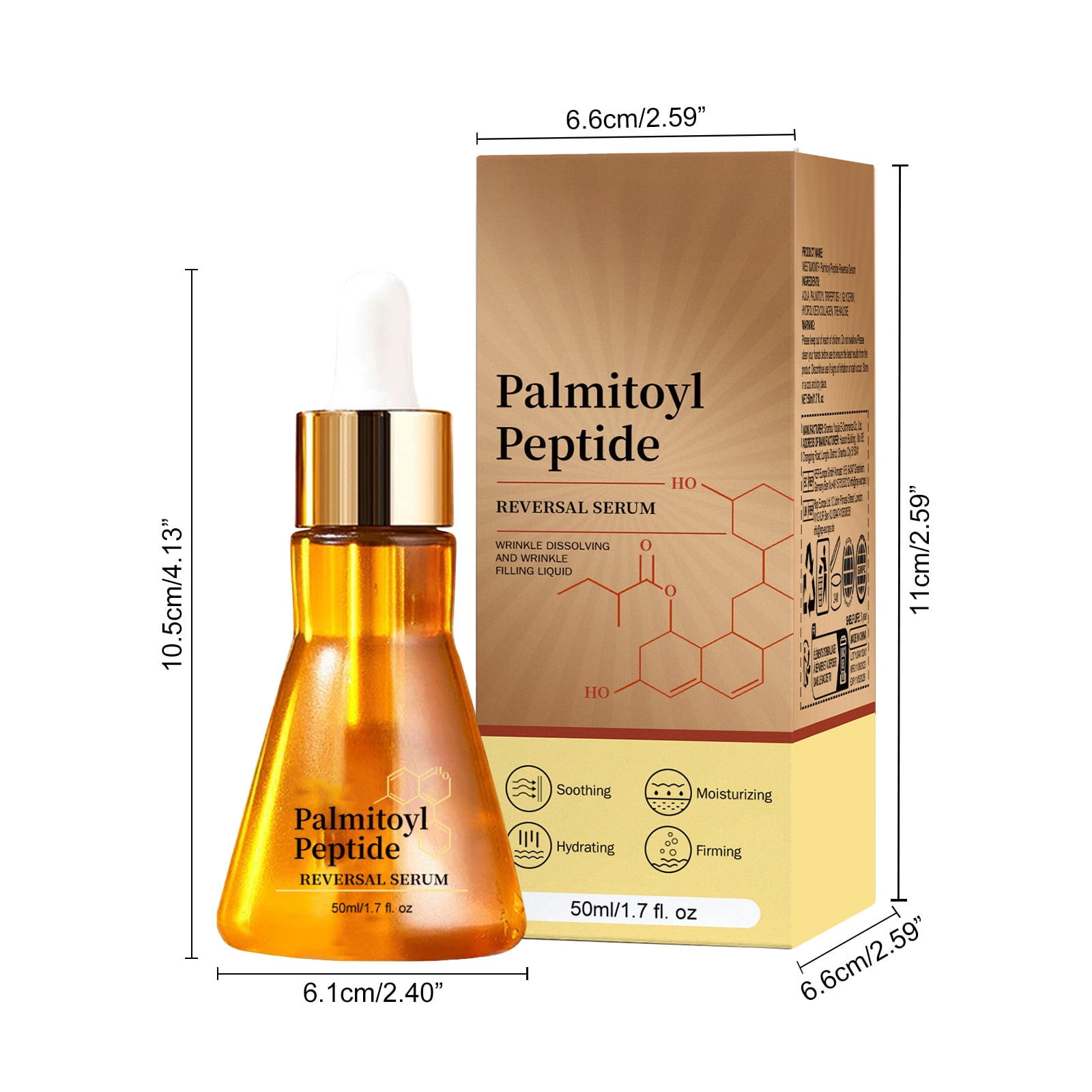 Alvantor Face Serum with Palmitoyl Peptide for Anti-Wrinkle Firming Face Essence, 1.7fl.oz