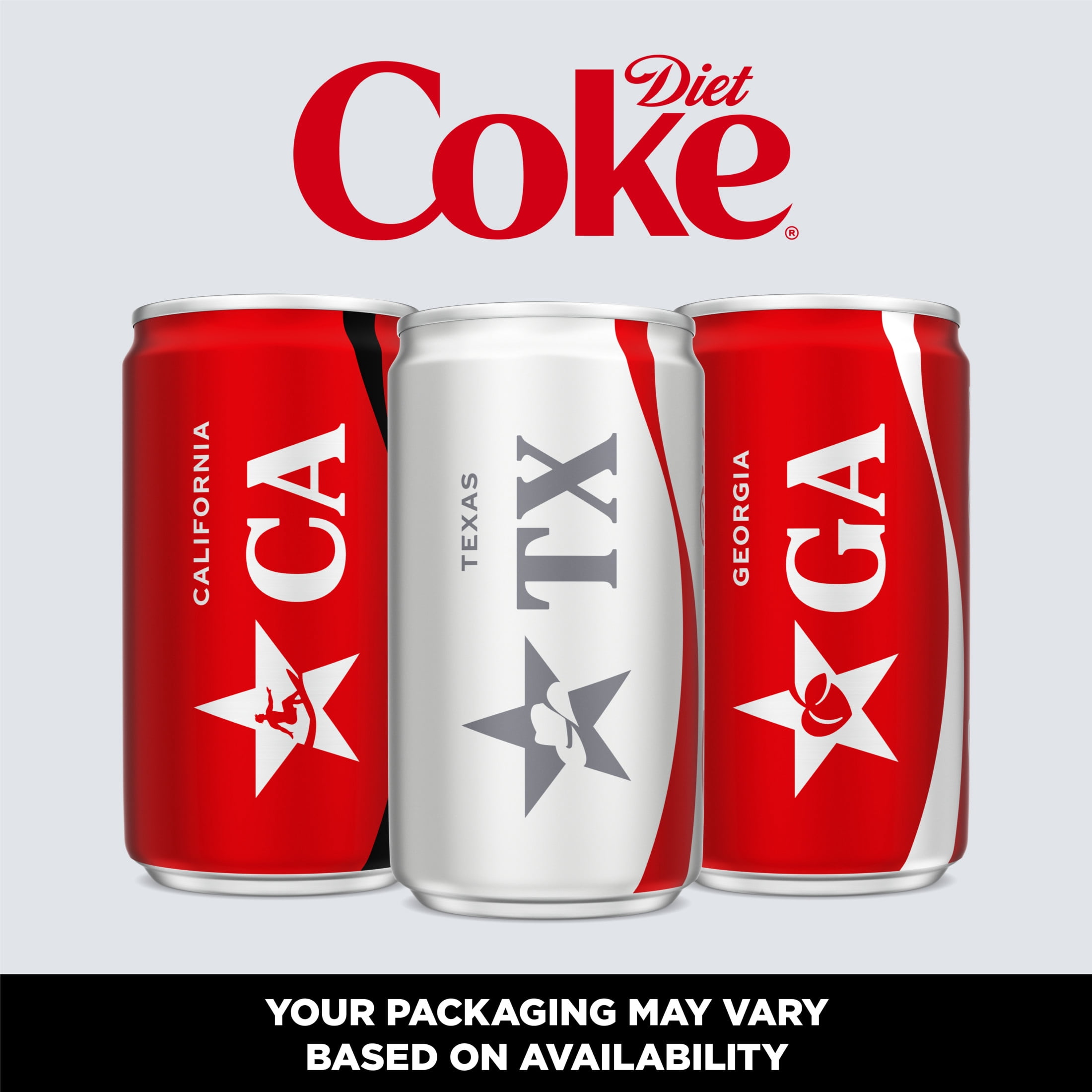 Diet Coke Soda Pop Fridge Pack Mini Cans, 7.5 fl oz, 10 Pack