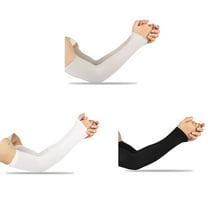 3 Pairs of Cooling Arm Sleeves, EEEkit UV Sun Protection Arm Sleeves for Men Women, Long Ice Silk Sun Protective Arm Sleeves Cover for Cycling Outdoor Sports Golf Running, 13.8inch
