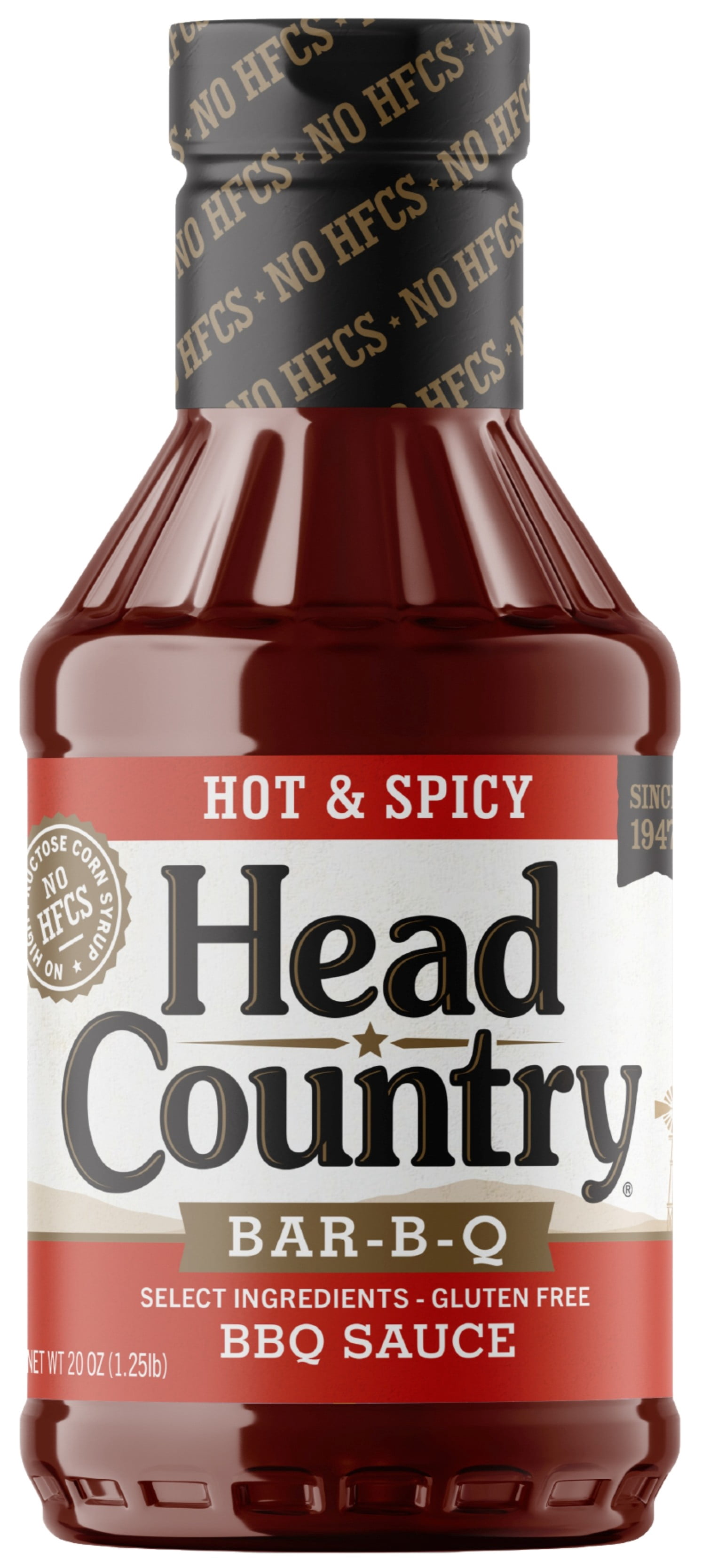 (6 pack) Head Country Hot & Spicy BBQ Sauce, 20 oz