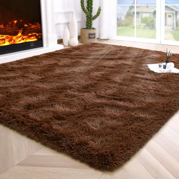 Alfombra de área Noahas Esponjosa Marrón 120x160cm para Dormitorio y Sala