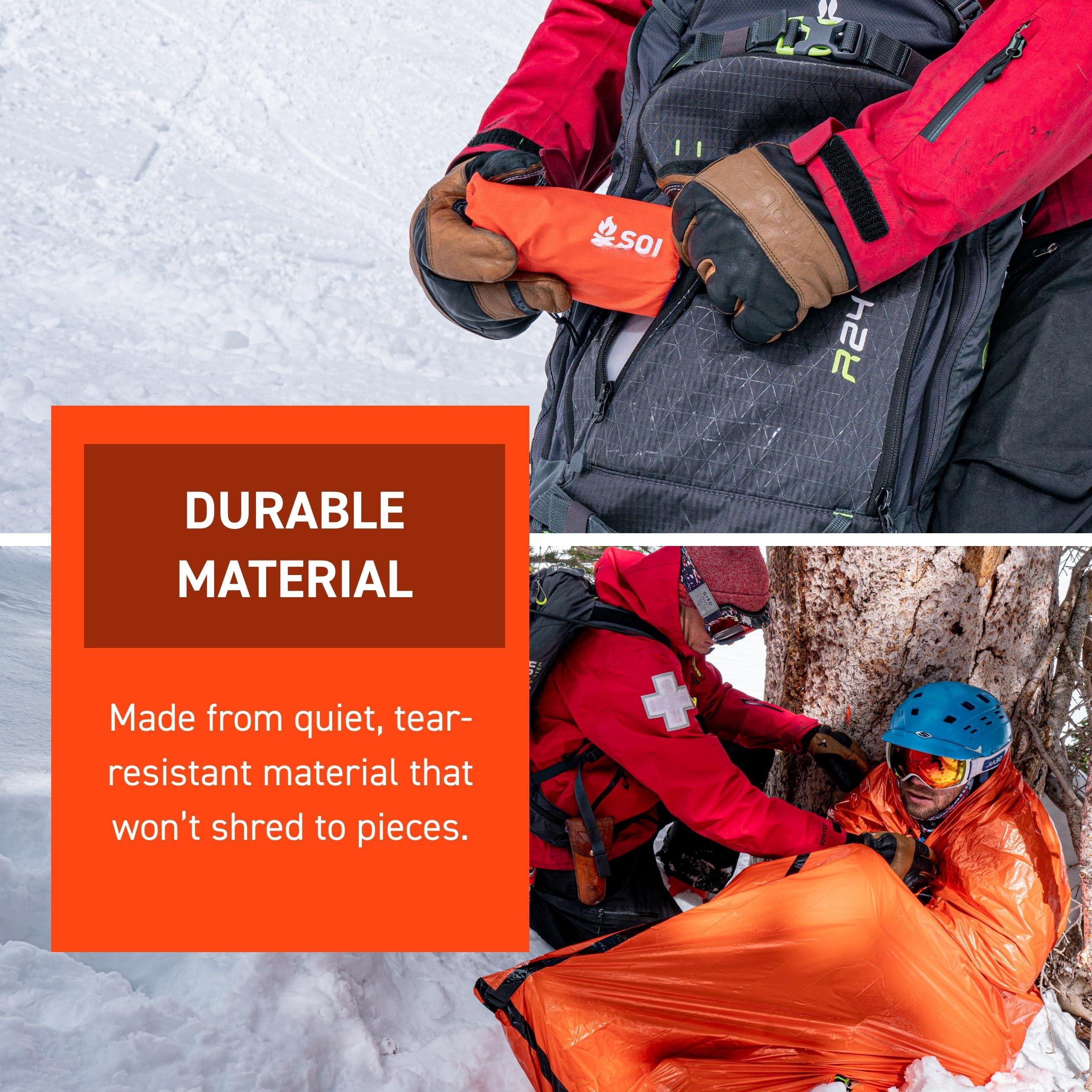 Survive Outdoors Longer 90% Emergency Bivvy - Comes With Whistle & Tinder Paracord Drawstring Add To Kit Hiking Gear Waterproof  Windproof Tear-resistant