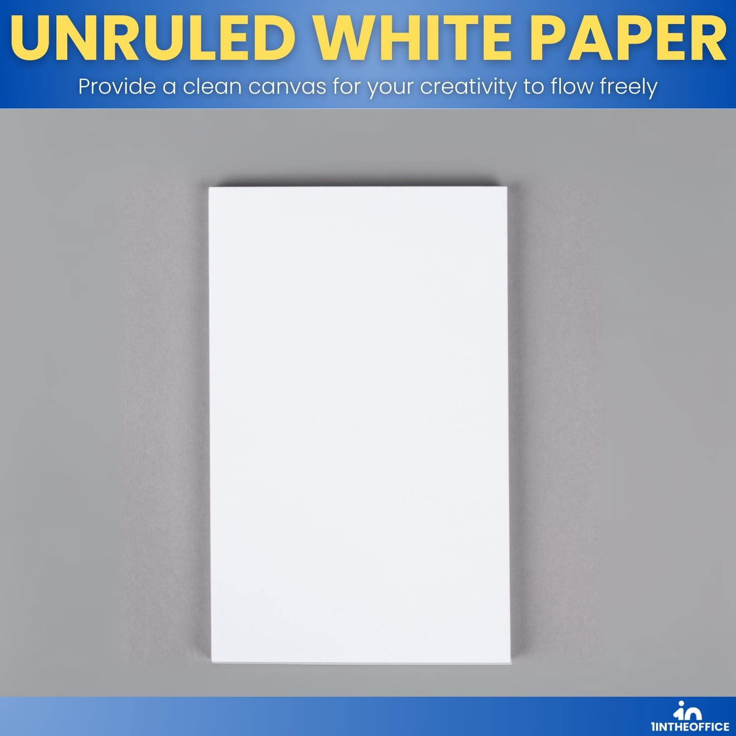 1InTheOffice Memo Pads, Memo Note Pads, Unruled Glued Top White Scratch Pads, 3x5, 100 Sheets, 12/Pack