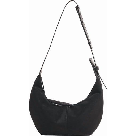 CoCoMangos Soft Faux Suede Hobo Bag for Women, Slouchy Leather Crossbody Purse with Spacious Interior, Y2k Tote Shoulder Bag with Zipper