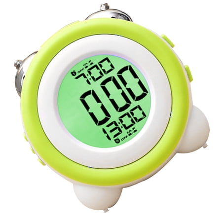 Soimiss 1Pc Green Silent Double Bell Alarm Clock Suitable for Home Office Bedroom Decor