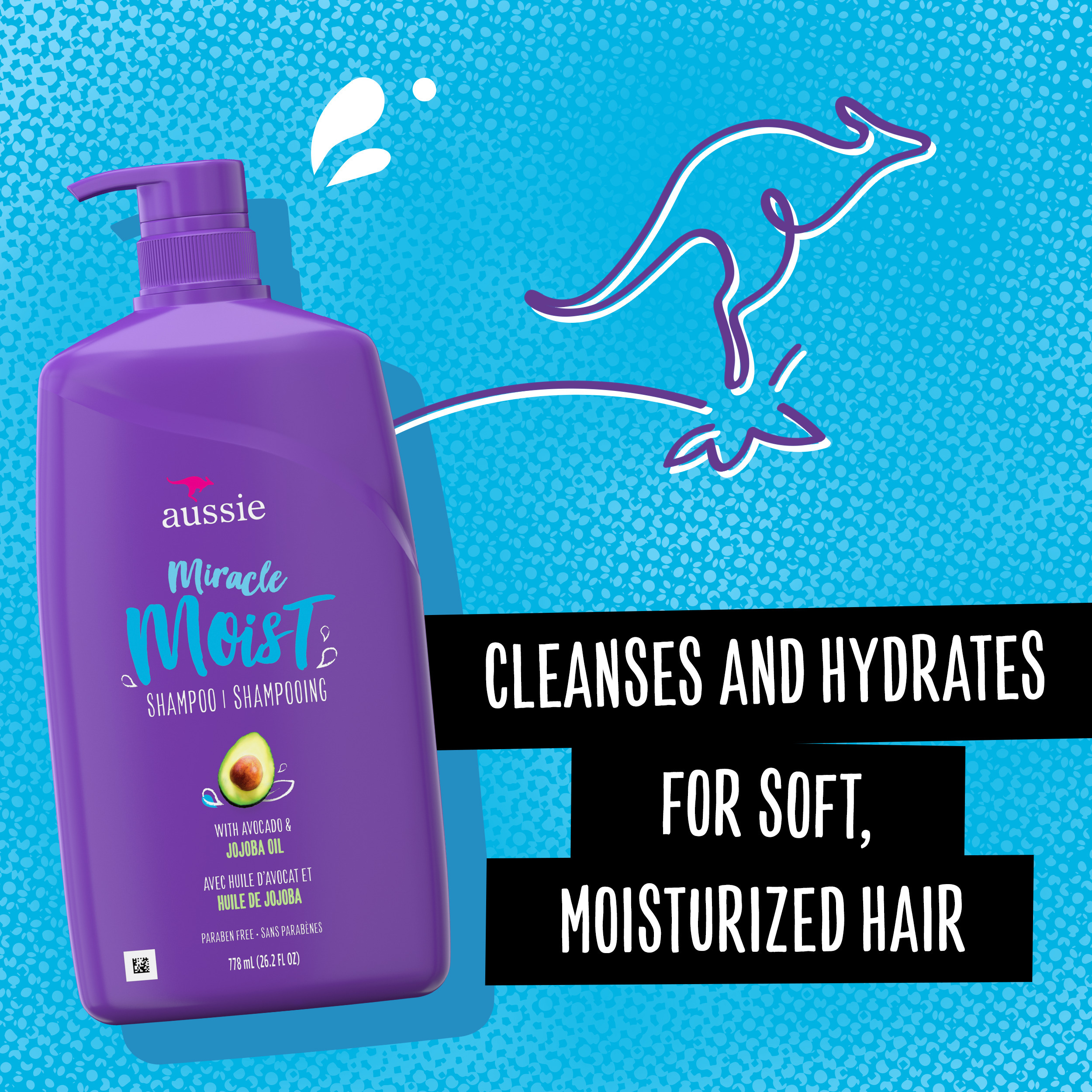Aussie Miracle Moist Shampoo with Avocado, Paraben Free,  For All Hair Types 26.2 fl oz - image 2 of 9