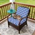 thumbnail image 4 of Outdoor Patio Cushion Covers 4 Pack Navy Blue Plaid Patio Chair Cushion Covers with Ties and Zipper Navy Blue White Grids Geometric Waterproof Outdoor Seat Cushion Covers for Patio Furniture 22"x20", 4 of 9