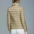thumbnail image 6 of felwors Puffer Jacket Women Casual Feather Lightweight Down Jackets Packable Solid Color Puffer Coats With Storage Bag Winter Khaki, S, 6 of 6
