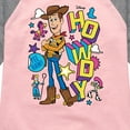 thumbnail image 3 of Toy Story 4 - Woody Howdy - Toddler & Youth Girls Raglan Graphic T-Shirt, 3 of 5