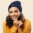 thumbnail image 4 of Dalix Sorcerer Frog Embroidered Beanie Hat Knit Cap Cold Weather Womens in Navy Blue, 4 of 4