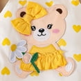 thumbnail image 6 of CAUYDY Toddler Baby Girls Short Sleeve Romper Suspender Overall Dress 2 Piece Outfits Set With Headband for Newborn Kid Girl 6 9 12 18 Months Summer Clothes (Sizes 0-3 Months,F2-Yellow), 6 of 9