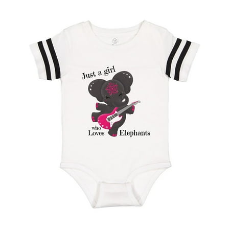 

Inktastic Just a Girl who loves Elephants musical Harmony Gift Baby Boy or Baby Girl Bodysuit