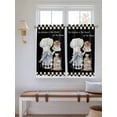 thumbnail image 5 of Chef Gnomes Kitchen Curtains 54 Inches length, Rustic Black White Paid Dessert Cake Cook Window Treatment Curtain Drapes, Decorative Window Curtains for Bedroom Cafe, 52"x54", 2 Panels, 5 of 7