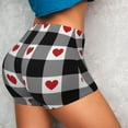 thumbnail image 4 of Uemuo Heart Black Buffalo Plaid Gingham Pattern Women Workout Impact Shorts Scrunch Butt Lifting Gym Shorts Seamless Booty Biker Shorts-XX-Large, 4 of 8
