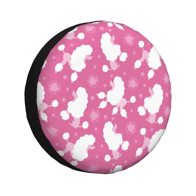 Balery Cute Poodle Dog Cubiertas para Neumáticos - Protector Resistente para Neumáticos de Camioneta, SUV, Remolque, Camper y RV-17 inch