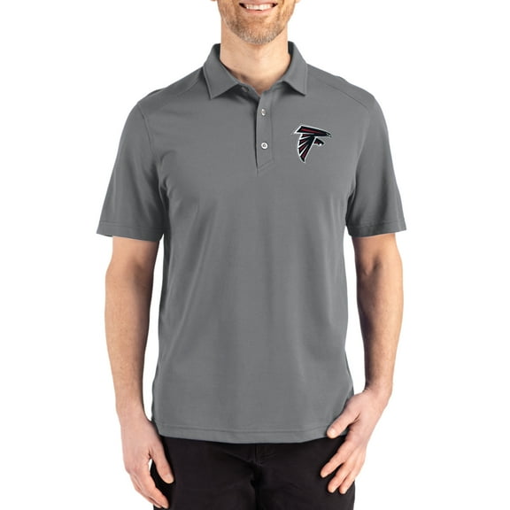 Men's Cutter & Buck Gray Atlanta Falcons Big & Tall Advantage Refresh Epic Confidence Recycled Tri-Blend Pique Polo