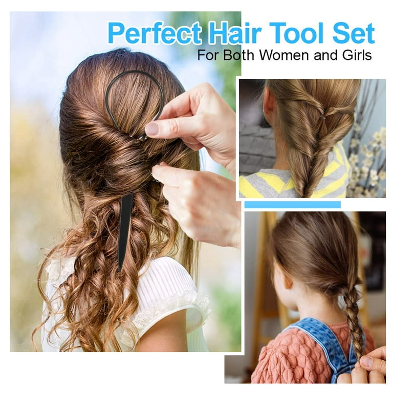 9PCS Hair Loop Tool Set with 1000 Colorful Thickened Rubber Bands 2 Pain  Free Ponytail Cutter Remover Tool 4 Topsy Tail Hair Tools 1 Metal Pin Rat  Tail Comb for Hair Styling