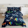 thumbnail image 2 of Castle Fairy Preppy Children Kawaii Plane Full Size Comforter Sets 3-Piece,Cartoon Aircraft Bedding Comforter Set,Starry Sky Lightweight Bedding Sets,Lightweight Room Decor,Reversible, 2 of 8
