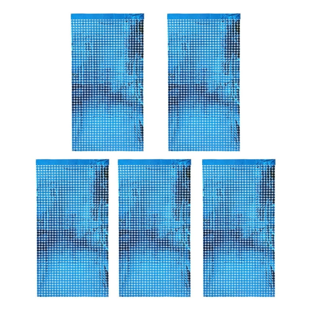 Rideaux à Franges Scintillants 5 Pcs Rideau Carré en Guirlande pour Fête Décor de Fête Rideaux à Franges en Aluminium Paillettes pour Photomaton