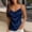 Navy, variant on Women's Lace-Trimmed Cowl Neck Satin Cami Top, Adjustable Spaghetti Straps, V-Neck, Sleeveless, Elegant Camisole for Casual & Dressy Occasions Navy XL