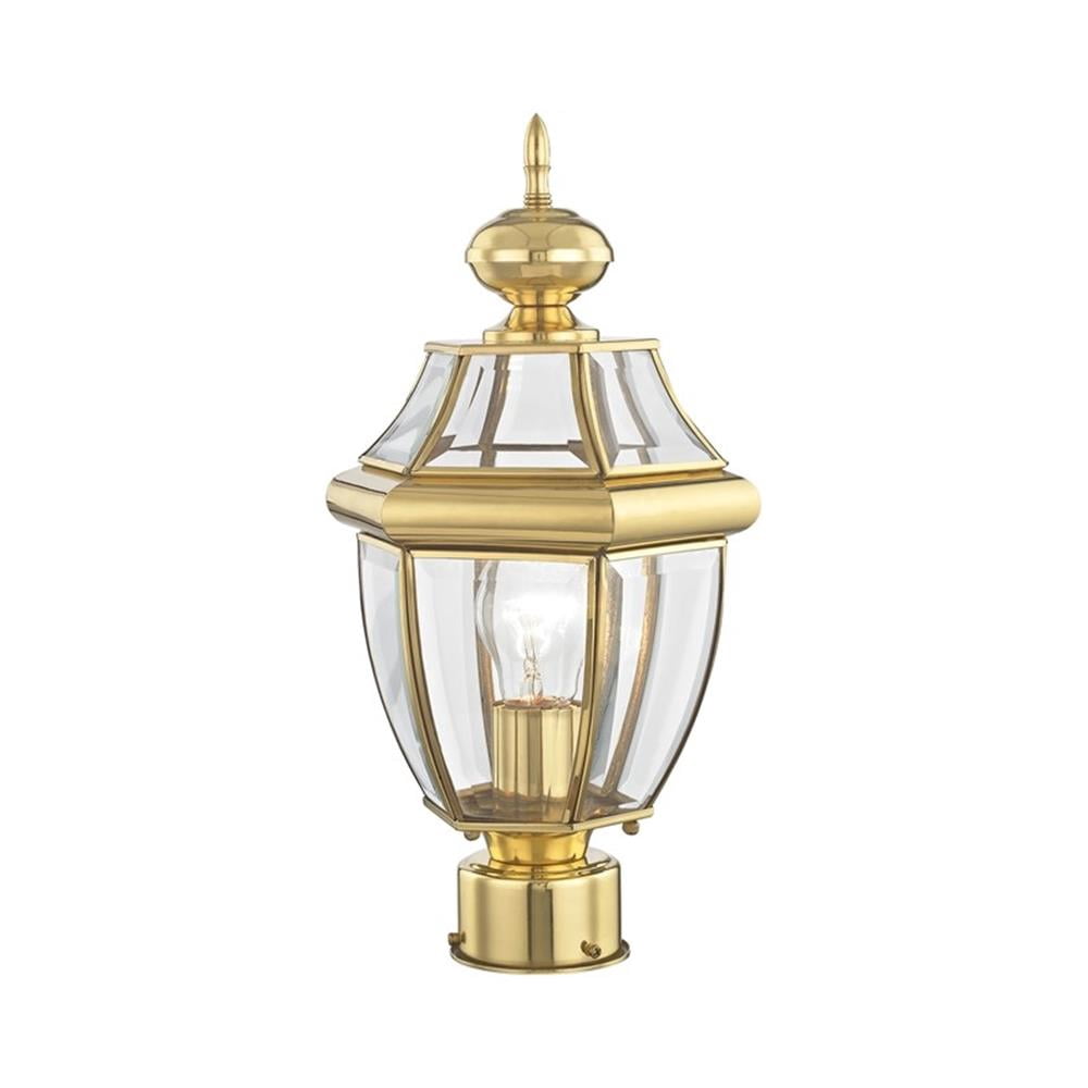 Bowery Hill 1-Light Brass Outdoor Post Top Lantern in Polished Brass