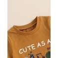 thumbnail image 6 of FEORJGP Kids Toddler Boys Summer Outfits 3M 6M 12M 18M 2T 3T Infant Baby Short Sleeve T-Shirts Letter Golf Car Print Crew Neck Tops Elastic Waist Shorn Cute Casual 2Pcs Clothes Set for Daily, 6 of 9