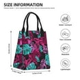 thumbnail image 4 of XMXT Reusable Lunch Bag Women, Fuchsia Banana Leaf Print Insulated Lunch Tote for Office Travel, 4 of 8