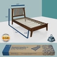 thumbnail image 5 of Acacia Kaylin Wooden Bed Frame with Headboard Included – Solid Wood Platform Bed with Ergonomic Design for Anti-Slip Support, Easy Assembly and No Box Spring Needed (Twin, Chocolate), 5 of 7