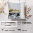 thumbnail image 2 of Ethan Taylor Abstract Throw Pillow Soft Cushion Cover 'Journey Paint Brush Strokes Modern' Transitional Pattern Decorative Square Accent Pillow Case, 18x18 Inches, Gold, Gray, 2 of 5