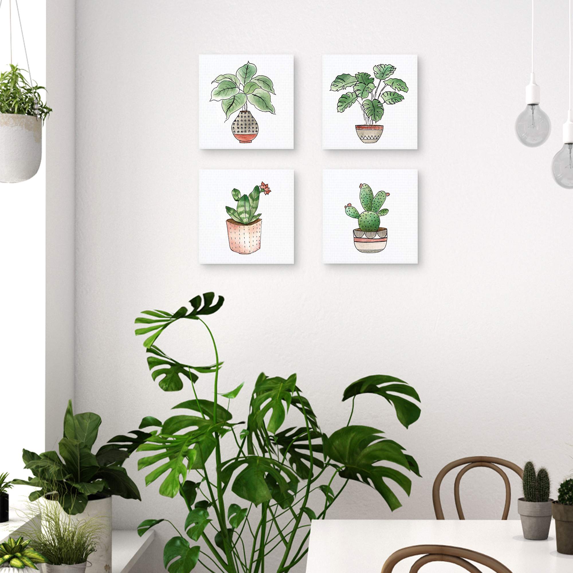 Boho Greenery I, II, III, & IV by Tava Studios Canvas Art Print