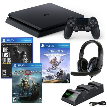 PlayStation 4 Slim 1TB Console with Last of Us, God of War, Horison: Zero Dawn and Accessories