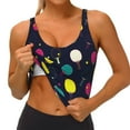 thumbnail image 3 of Yiaed Colorful Ping Pong Rackets Print Ladies Waistcoat Women Sports Vest Vest Sports Women Sports Top Yoga Vest for Women-Medium, 3 of 8