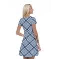 thumbnail image 2 of Women’s A Line Plaid Summer Dress, Retro Triangle Arrangement, Cross Wrap V Neck, 6 Sizes, by Ambesonne, 2 of 2