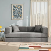 YINIX 78,6 Convertible Sofa Couch with 2 Pillows, Sleeper Sofa Bed for Living Room, Small Spaces, Gray