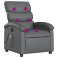 thumbnail image 1 of vidaXL Fauteuil Inclinable de Massage en Similicuir Gris, 1 of 5