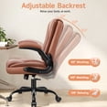 thumbnail image 6 of COOLHUT Office Executive Chair High Back Adjustable Managerial Home Desk Chair, Office Computer Chair with Lumber Support, Swivel PU Leather Chair for Home Office, Brown, 6 of 8