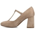 thumbnail image 3 of Journee Womens Talani T-strap Stacked Heel Almond Toe Comfort Dress Pumps, 3 of 10