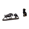 thumbnail image 1 of Escultura de animal Feng Shui moderna, figura de gato de resina, obra de arte coleccionable, estatua de ganado chino para escritorio, entrada, estante, 1 of 8