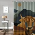 thumbnail image 2 of Bull mountains art deco  Bathroom Decor Set , multi size Colorful Luxurious Graphic Print Polyester Fabric Fashion Bathroom Decor Sets with Hooks  100％聚酯纤维 shower curtain for Bathroom shower curtain, 2 of 7