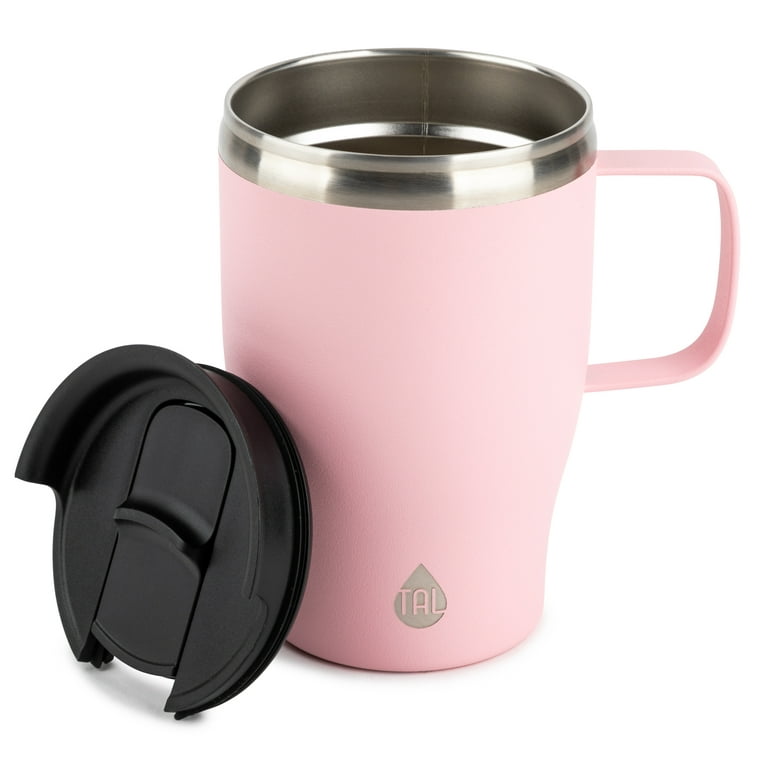 Speckle Detailed Stainless Steel Handled Mug- Pink - Caribou Coffee