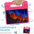 thumbnail image 4 of Dteck Case for Samsung Galaxy Tab S7 FE 2021 12.4 inch/Tab S7+ Plus 12.4 inch 2020, Lightweight EVA Kids Shock Proof Convertible Handle Stand Protective Cover - Rose, 4 of 5