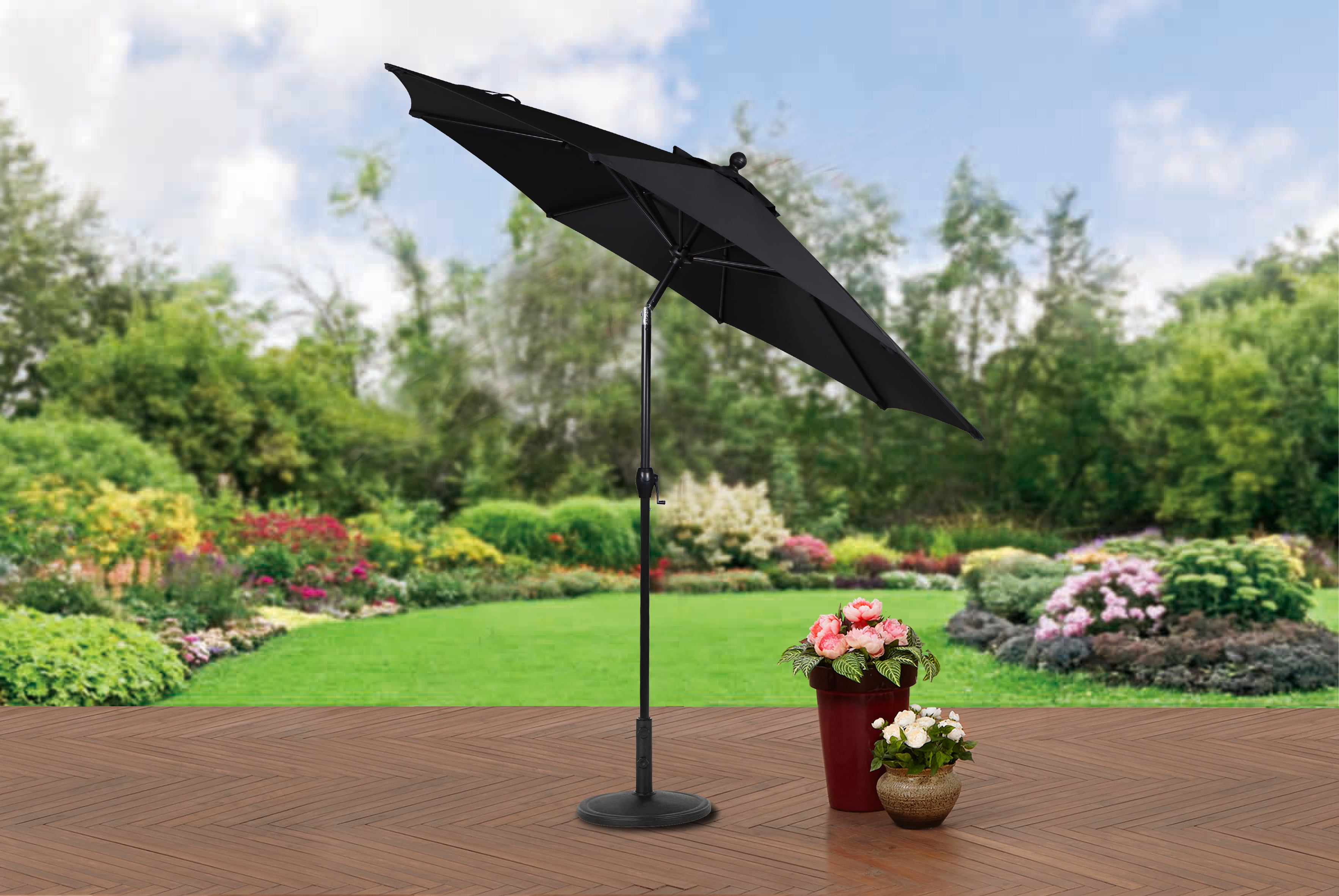 Better Homes & Gardens Outdoor 9' Ibiza Stripes Round Crank Better Homes & Gardens Outdoor 9' Ibiza Stripes Round Crank